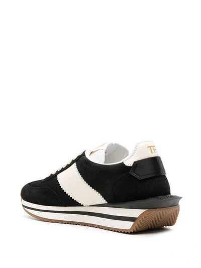 Shop Tom Ford Low Top Sneakers Shoes In Black