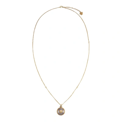 Shop Versace Jellyfish Gold Brass Necklace In Golden