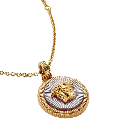 Shop Versace Jellyfish Gold Brass Necklace In Golden