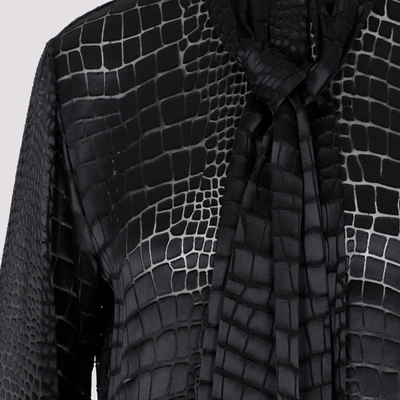 Shop Versace Informal Shirt Fabric Crocodile Devore` Clothing In Black