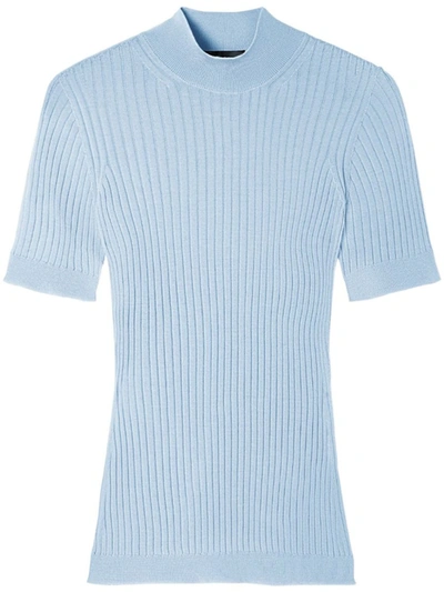 Shop Versace Ribbed Knit In Blue