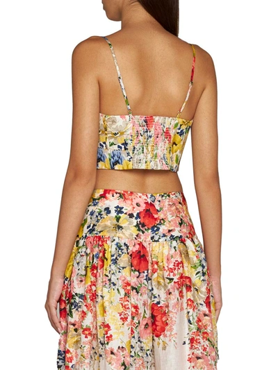 Shop Zimmermann 'alight Corset' Cropped Top In Multicolour