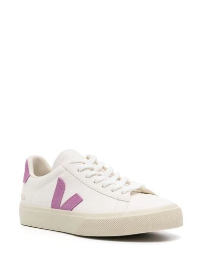 Shop Veja Campo Leather Sneakers In Lilac
