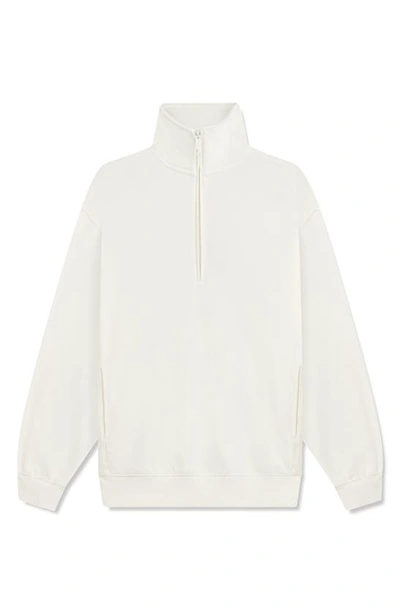 Shop Kut/so Quarter Zip Mock Neck Sweatshirt In Whisper White