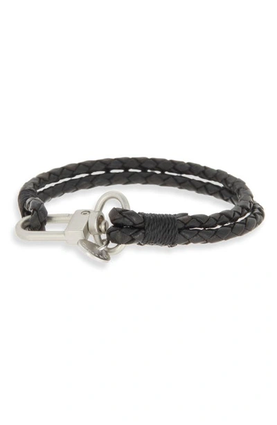Shop Caputo & Co Braided Craftman Bracelet In Black