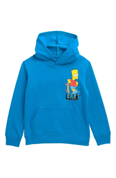 Shop Freeze Kids' Bart Embroidery Hoodie In Neon Blue