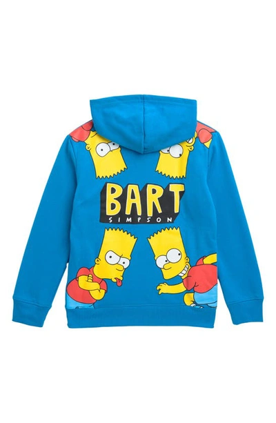 Shop Freeze Kids' Bart Embroidery Hoodie In Neon Blue