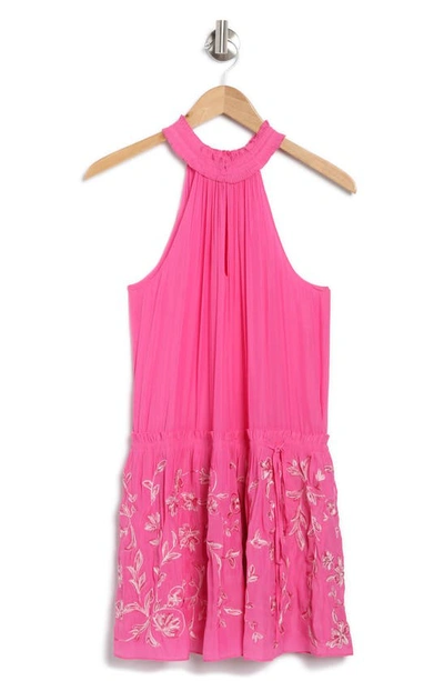 Shop Ramy Brook Marcel Embroidered Dress In Pink