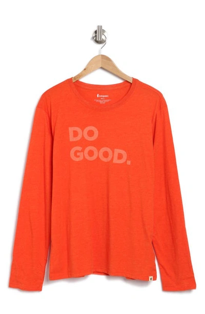 Shop Cotopaxi Do Good Organic Cotton & Recycled Polyester Long Sleeve T-shirt In Canyon