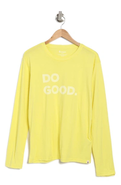 Shop Cotopaxi Do Good Organic Cotton & Recycled Polyester Long Sleeve T-shirt In Lemonade