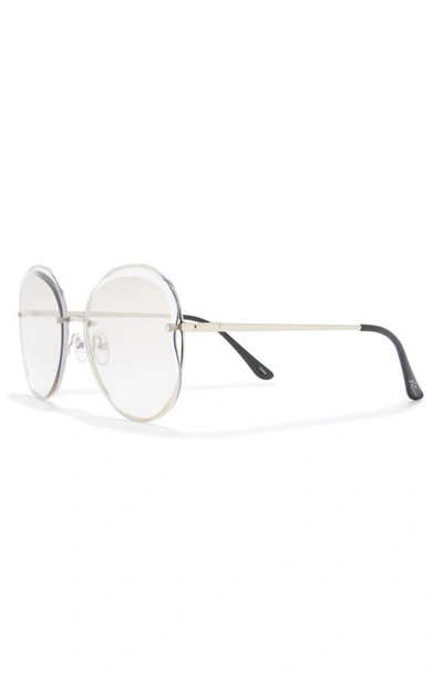 Shop Vince Camuto Oval Vent Sunglasses In Silver