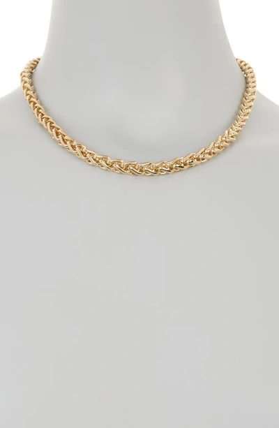 Shop Nine West Wheat Chain Collar Necklace In Gold