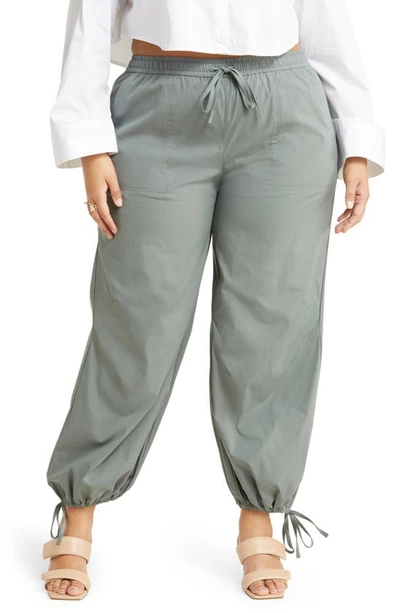 Open Edit Tie Hem Joggers In Grey Sedona