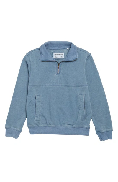 Shop Sovereign Code Kids' Comfort Quarter-zip Pullover In Blue Shadow