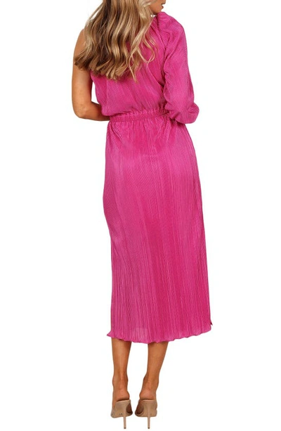 Petal And Pup Womens Pontee One Shoulder Pleated Midi Dress In Orchid