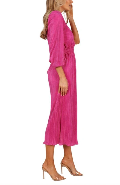 Petal And Pup Womens Pontee One Shoulder Pleated Midi Dress In Orchid