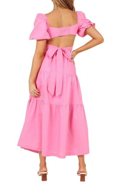 Petal And Pup Petal & Pup Pippa Linen Blend Crop Top & Skirt Set In Pink