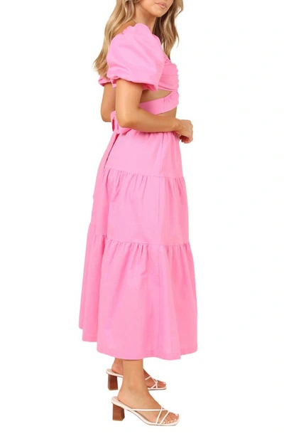 Petal And Pup Petal & Pup Pippa Linen Blend Crop Top & Skirt Set In Pink