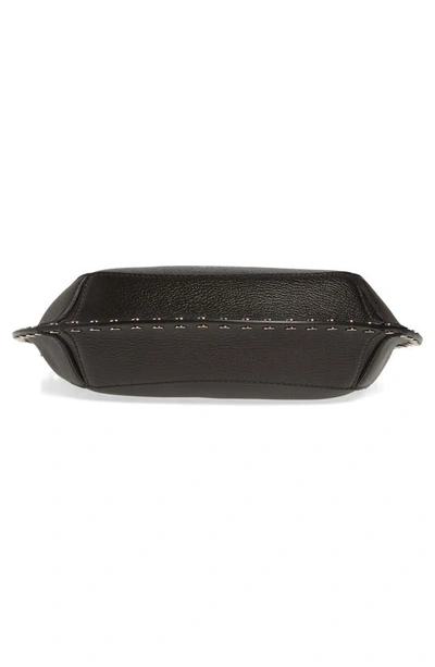 Shop Isabel Marant Oskan Moon Leather Shoulder Bag In Black/ Silver