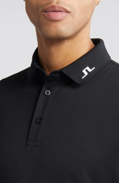 Shop J. Lindeberg Heath Performance Golf Polo In Black