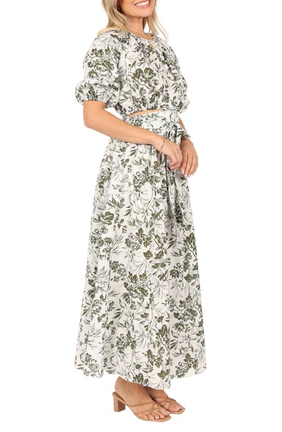 Petal And Pup Womens Delilah Top And Skirt Set In Green Floral