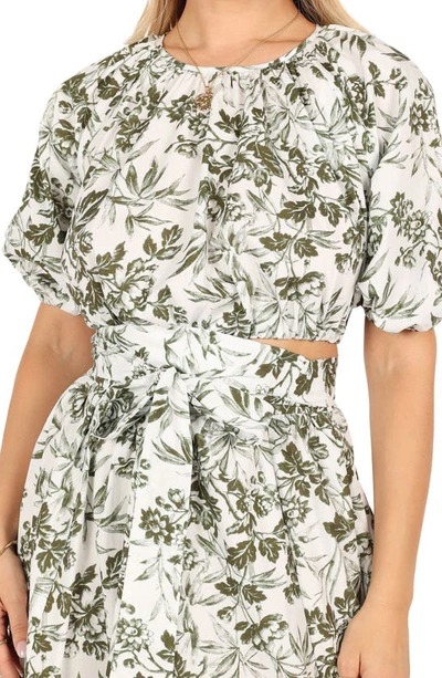 Petal And Pup Womens Delilah Top And Skirt Set In Green Floral