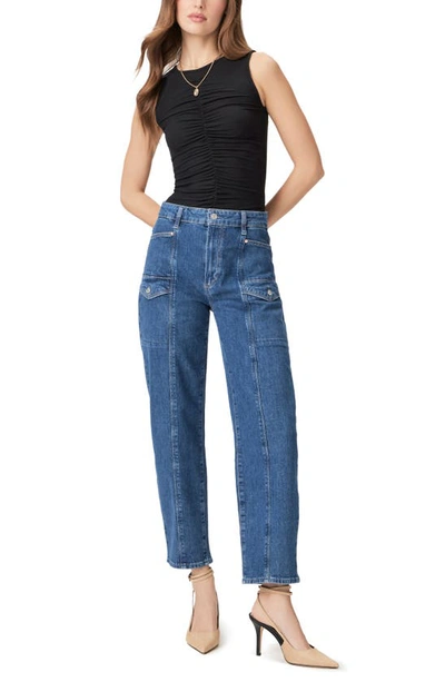 Shop Paige Alexis High Waist Tapered Cargo Jeans In Rubina