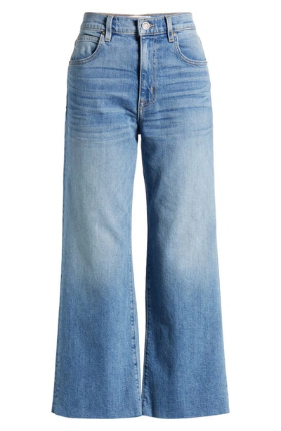 Shop Slvrlake Grace Raw Hem High Waist Crop Wide Leg Jeans In California Dream