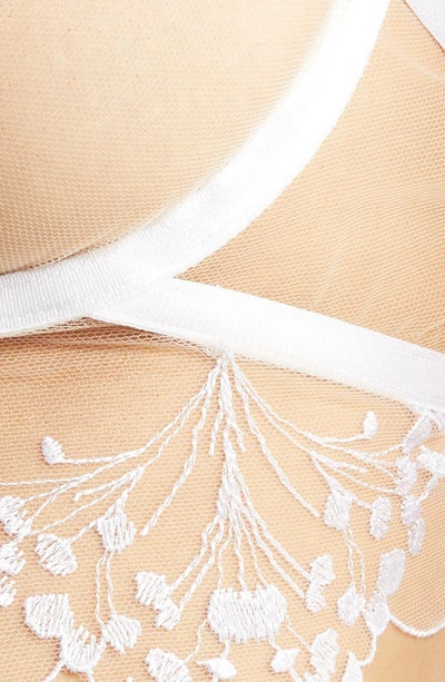 Shop Bluebella Marisa Longline Underwire Bra In White/ Sheer