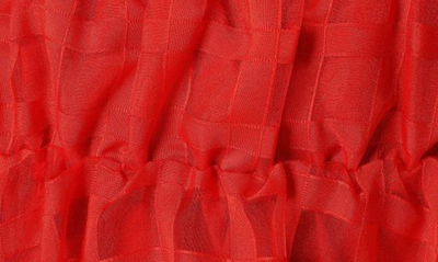 Petal And Pup Philia Check Off The Shoulder Minidress In Red