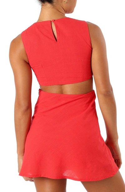 Petal And Pup Sola Cutout Cotton Minidress In Red