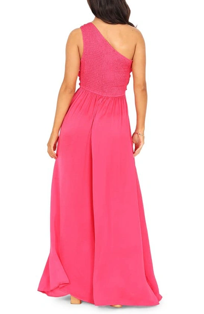 Petal And Pup Sunada One-shoulder Jumpsuit In Fuchsia