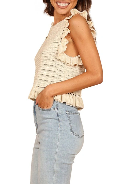 Petal And Pup Katie Frill Sleeveless Sweater In Cream