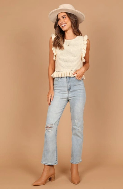 Petal And Pup Katie Frill Sleeveless Sweater In Cream