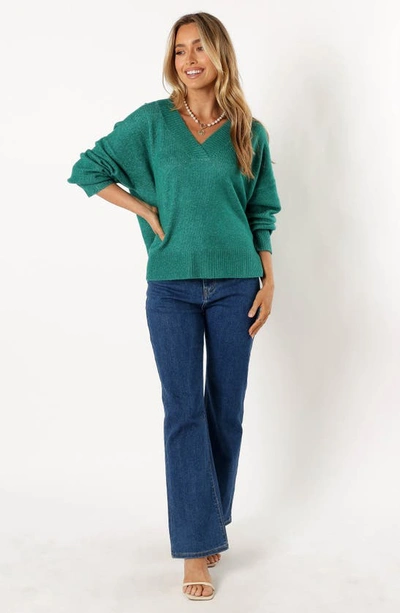 Petal And Pup Palmer V-neck Sweater In Green