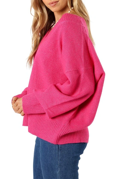 Petal And Pup Palmer V-neck Sweater In Pink