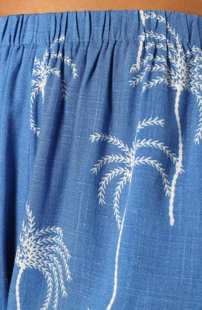 Petal And Pup Amira Print Shorts In Blue Palm Print