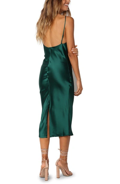Petal And Pup Persia Satin Sheath In Green
