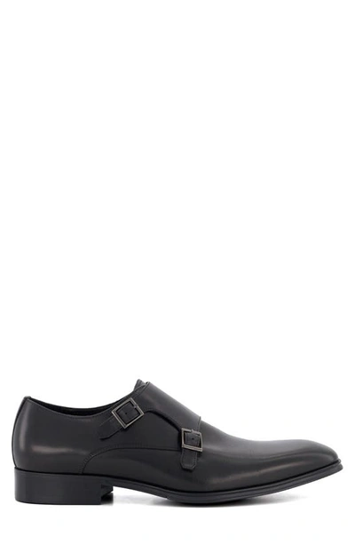 Dune London Situation Double Monk Strap Shoe In Black