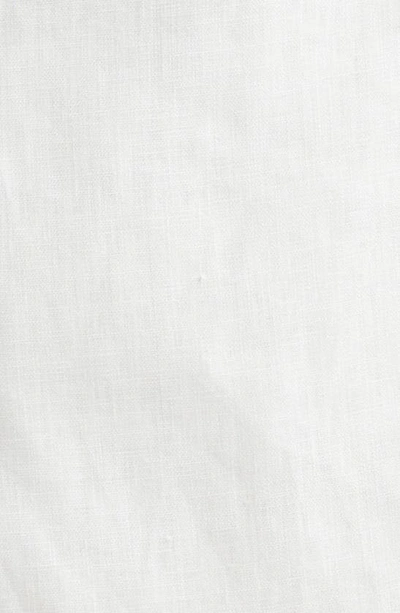 Shop Farm Rio Stripe Trim Puff Sleeve Linen Minidress In White