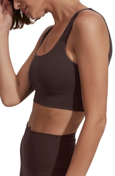 Varley Freesoft Cori Stretch-jersey Bra Top In Coffee Bean
