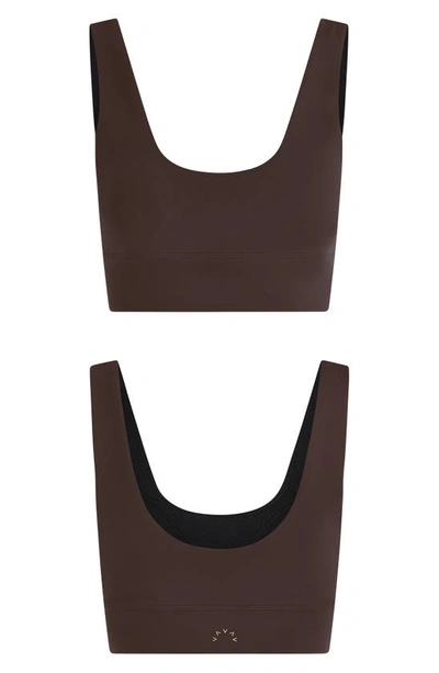 Varley Freesoft Cori Stretch-jersey Bra Top In Coffee Bean