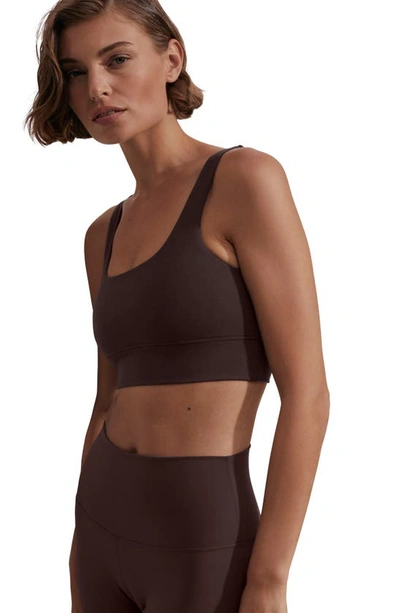 Varley Freesoft Cori Stretch-jersey Bra Top In Coffee Bean