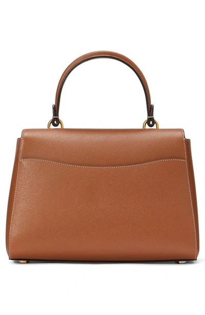 Shop Kate Spade Medium Katy Textured Leather Top Handle Bag In Allspice Cake