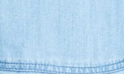 Apny Grommet Henley Chambray Top In Light Indigo