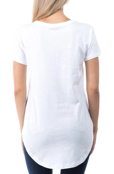 Shop Apny V-neck High-low T-shirt In White
