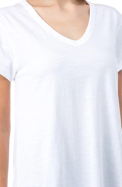 Shop Apny V-neck High-low T-shirt In White