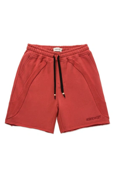 Shop Honor The Gift Cotton Terry Shorts In Brick
