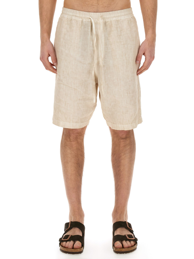 Shop 120% Lino Linen Bermuda Shorts In Ivory