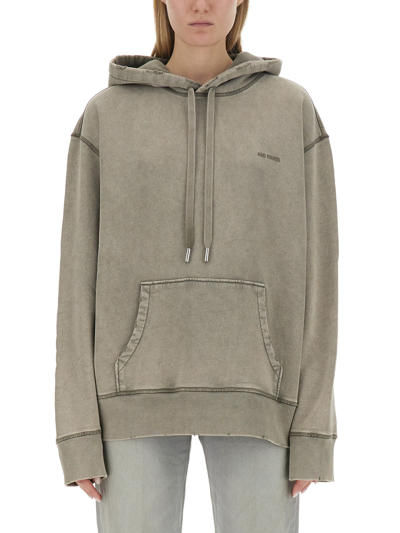 Shop Ami Alexandre Mattiussi Sweatshirt With Logo In Grey